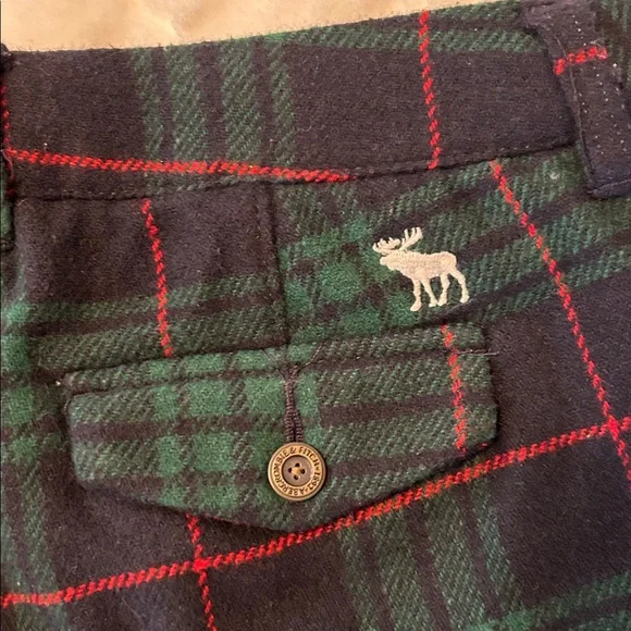 Abercrombie & Fitch Green and Navy Plaid Shorts size 25 - Picture 4 of 8